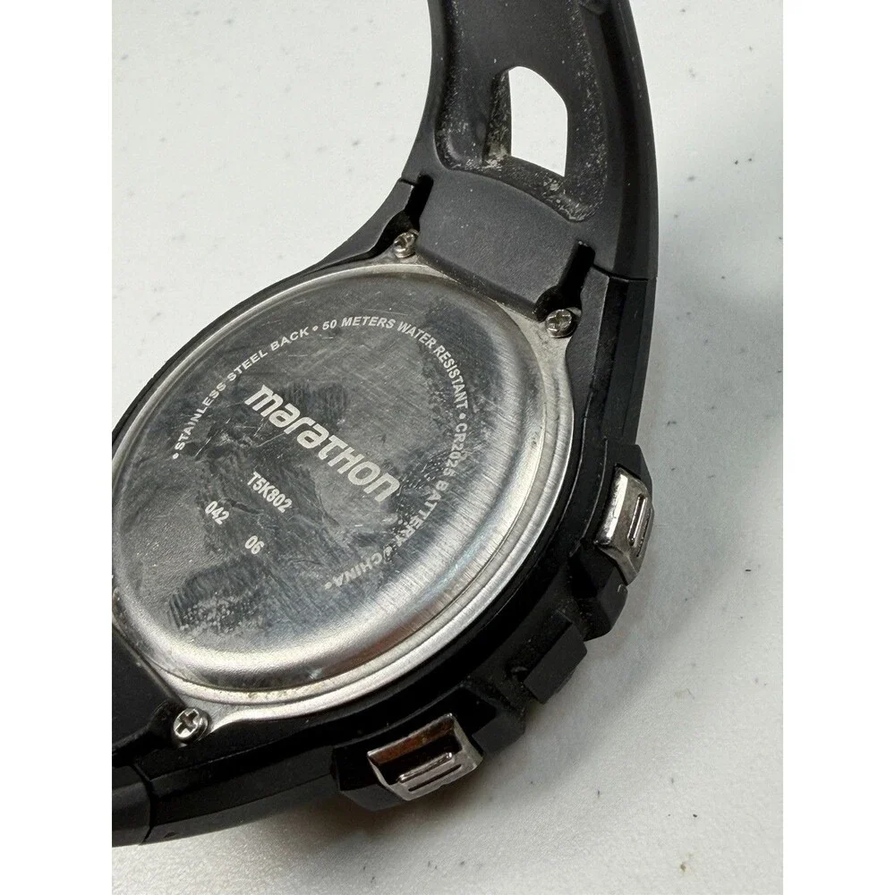 Marathon TSK802 Digital Sport Watch WR50M Black New Battery Working 46.8mm